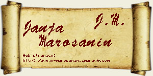 Janja Marošanin vizit kartica